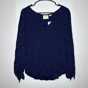 NWT Maeve Anthropologie Pernille blue polka dot tie sleeve blouse size small